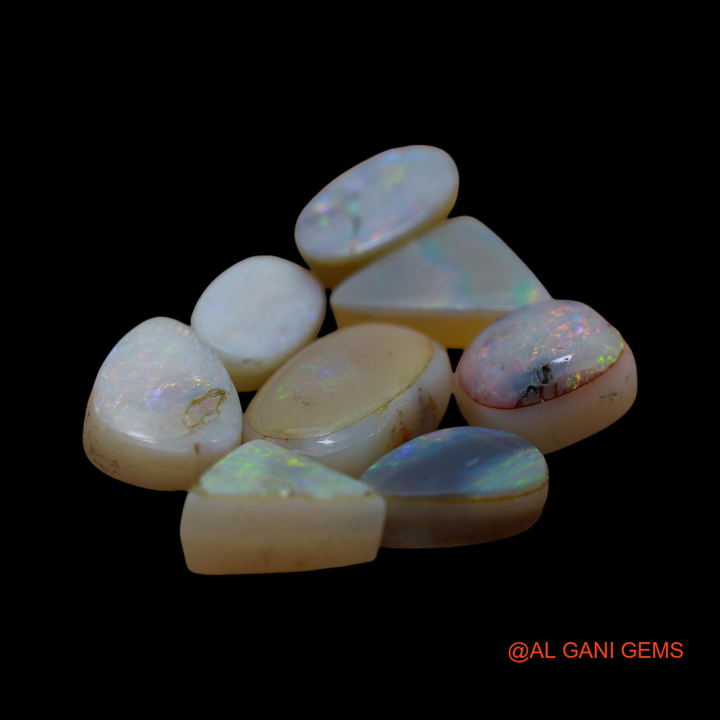 8 Pcs Wholesale Lot Natural Doublet Opal Gemstone 41.00 Cts Loose Mix Cabochon Australia 8X13X3 TO 11X17X5 MM D-266