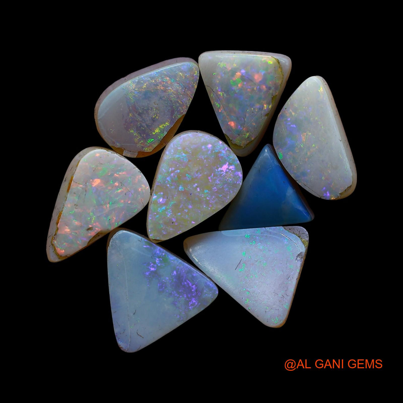8 Pcs 31.00 Cts Natural Australian Doublet Opal Loose Gemstone Mix Cabochon Wholesale Lot 9X10X4 TO 12X13X5 MM D-267