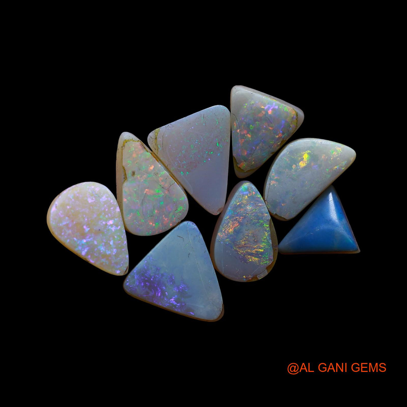 8 Pcs 31.00 Cts Natural Australian Doublet Opal Loose Gemstone Mix Cabochon Wholesale Lot 9X10X4 TO 12X13X5 MM D-267
