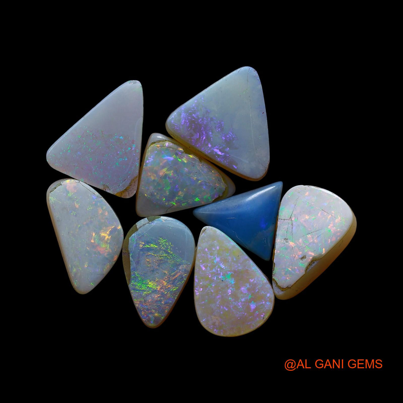 8 Pcs 31.00 Cts Natural Australian Doublet Opal Loose Gemstone Mix Cabochon Wholesale Lot 9X10X4 TO 12X13X5 MM D-267