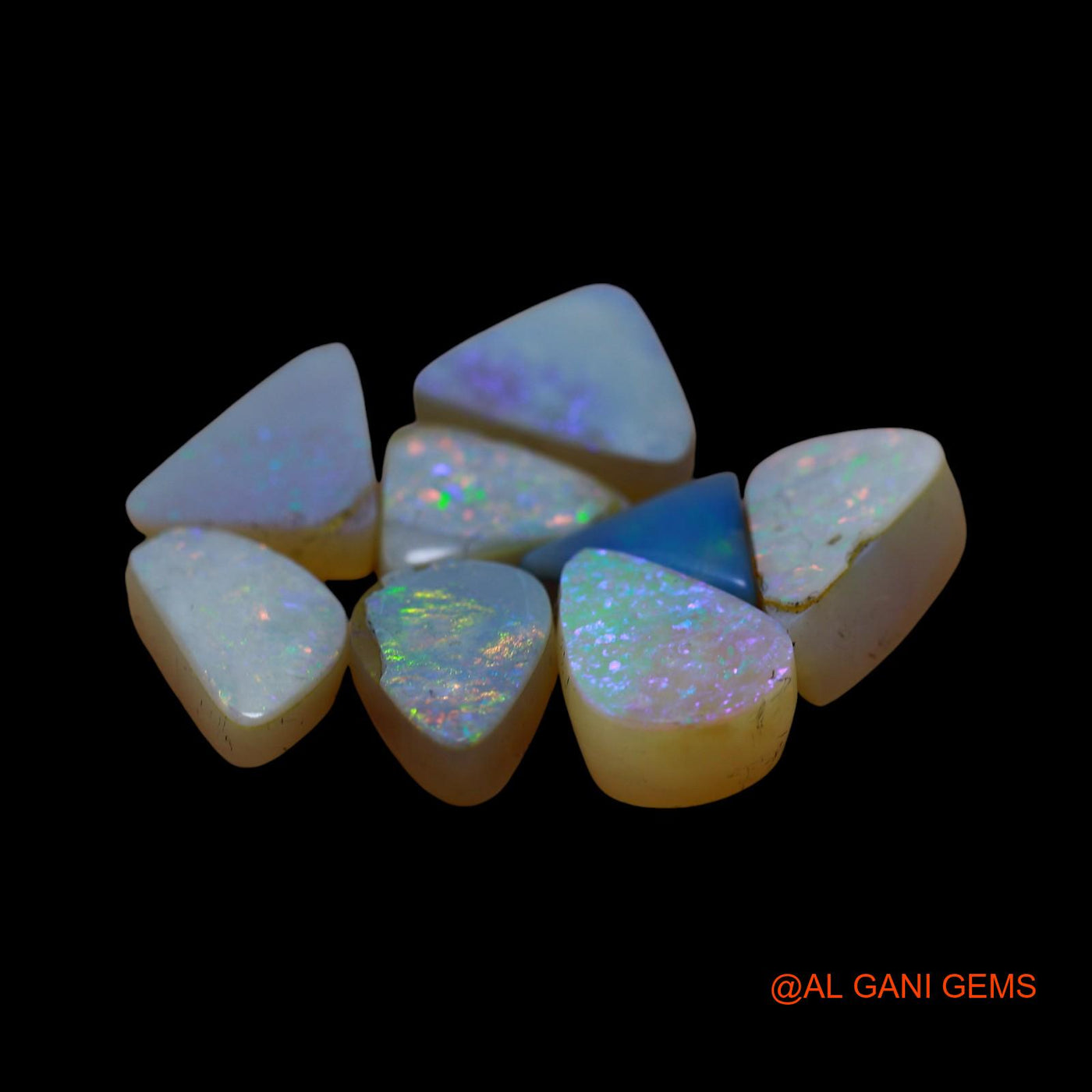 8 Pcs 31.00 Cts Natural Australian Doublet Opal Loose Gemstone Mix Cabochon Wholesale Lot 9X10X4 TO 12X13X5 MM D-267