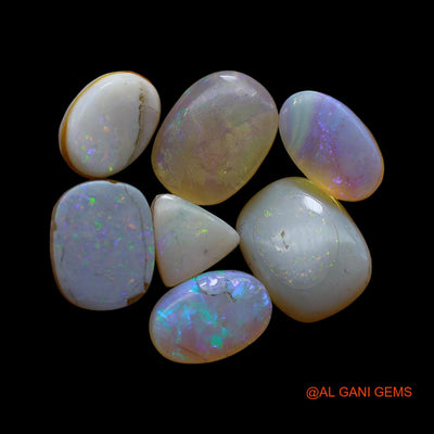 Natural Doublet Opal Loose Gemstone Mix Cabochon Australia 7 Pcs Wholesale Lot 30.00 Cts 8X9X4 TO 11X15X3 MM D-268
