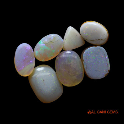 Natural Doublet Opal Loose Gemstone Mix Cabochon Australia 7 Pcs Wholesale Lot 30.00 Cts 8X9X4 TO 11X15X3 MM D-268