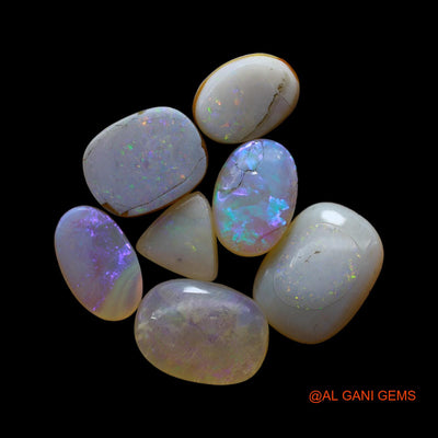 Natural Doublet Opal Loose Gemstone Mix Cabochon Australia 7 Pcs Wholesale Lot 30.00 Cts 8X9X4 TO 11X15X3 MM D-268