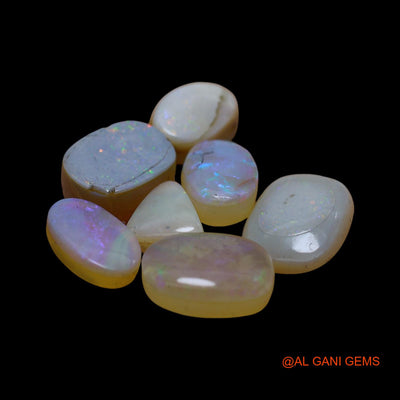 Natural Doublet Opal Loose Gemstone Mix Cabochon Australia 7 Pcs Wholesale Lot 30.00 Cts 8X9X4 TO 11X15X3 MM D-268