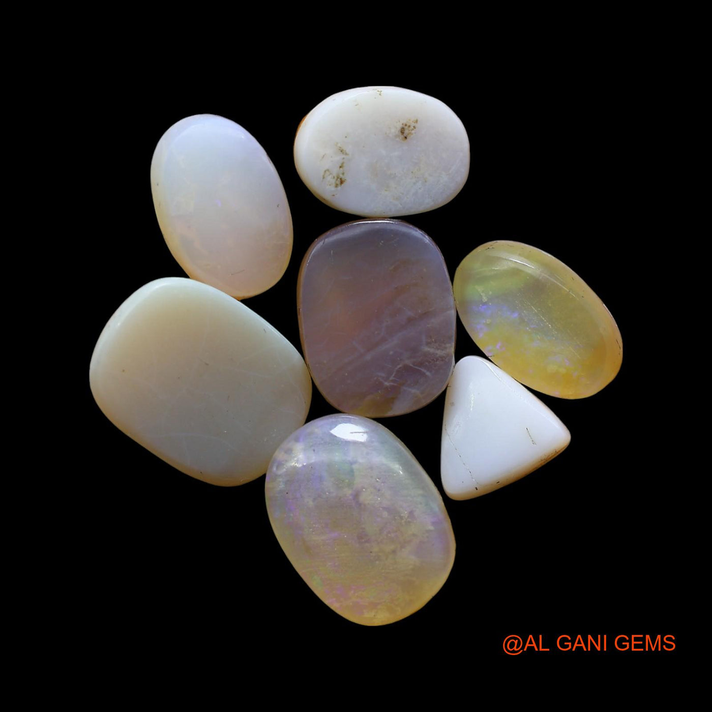 Natural Doublet Opal Loose Gemstone Mix Cabochon Australia 7 Pcs Wholesale Lot 30.00 Cts 8X9X4 TO 11X15X3 MM D-268