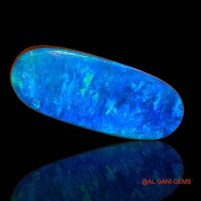 7.20 Cts Lab-Created Australian Doublet Opal Loose Gemstone Oval Cabochon 20x8x3 mm D-28