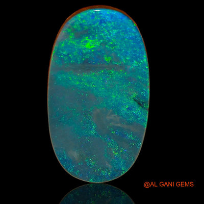8.35 Cts Lab-Created Australian Doublet Opal Oval Cabochon Loose Gemstone For Jewelry 18x10x3 mm D-29