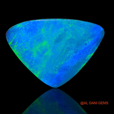 5.65 Cts Lab-Created Australian Doublet Opal Loose Gemstone Trillion Cabochon 15x11x3 mm D-32