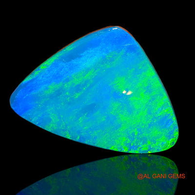 5.65 Cts Lab-Created Australian Doublet Opal Loose Gemstone Trillion Cabochon 15x11x3 mm D-32