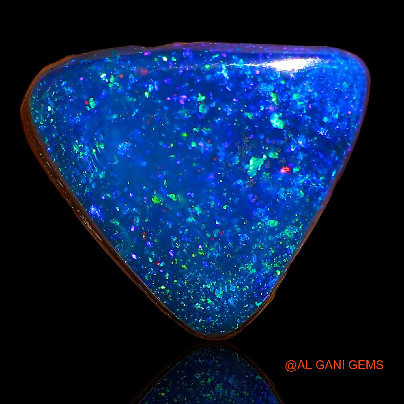 5.90 Cts Lab-Created Australian Doublet Opal Loose Gemstone Trillion Cabochon 12x11x4 mm D-33