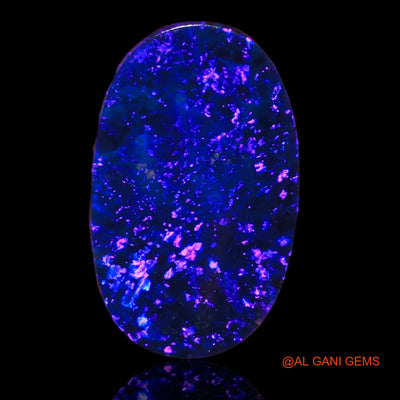 Lab-Created Doublet Opal Gemstone 5.35 Cts Loose Oval Cabochon From Australia 16x9x4 mm D-34