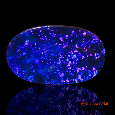 Lab-Created Doublet Opal Gemstone 5.35 Cts Loose Oval Cabochon From Australia 16x9x4 mm D-34
