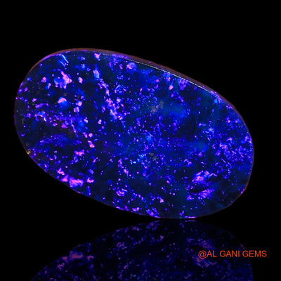 Lab-Created Doublet Opal Gemstone 5.35 Cts Loose Oval Cabochon From Australia 16x9x4 mm D-34