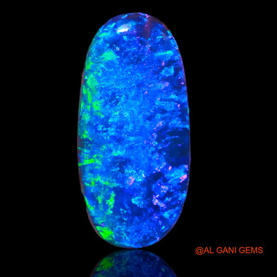 Lab-Created Doublet Opal Gemstone 6.20 Cts Loose Oval Cabochon From Australia 18x8x5 mm D-35