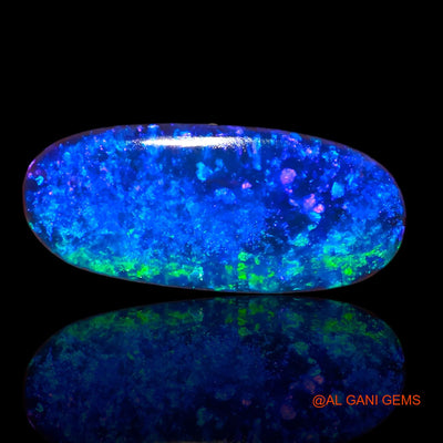 Lab-Created Doublet Opal Gemstone 6.20 Cts Loose Oval Cabochon From Australia 18x8x5 mm D-35