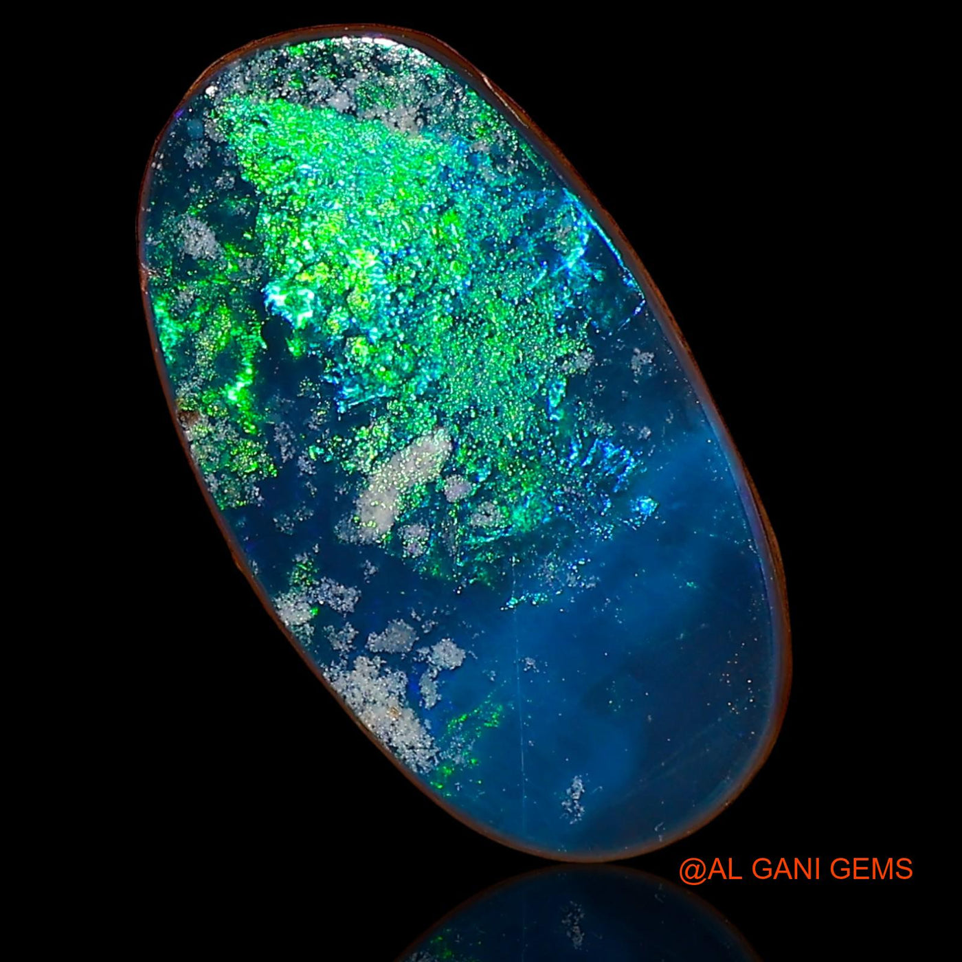 Lab-Created Doublet Opal Gemstone 6.90 Cts Loose Oval Cabochon From Australia 18x9x3 mm D-36