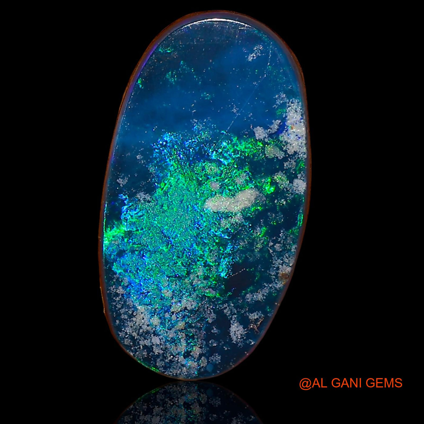 Lab-Created Doublet Opal Gemstone 6.90 Cts Loose Oval Cabochon From Australia 18x9x3 mm D-36