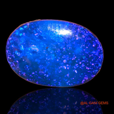 6.70 Cts Unheated Australian Doublet Opal Loose Gemstone Oval Cabochon Lab-Created 15x10x5 mm D-37