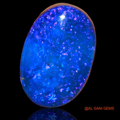 6.70 Cts Unheated Australian Doublet Opal Loose Gemstone Oval Cabochon Lab-Created 15x10x5 mm D-37