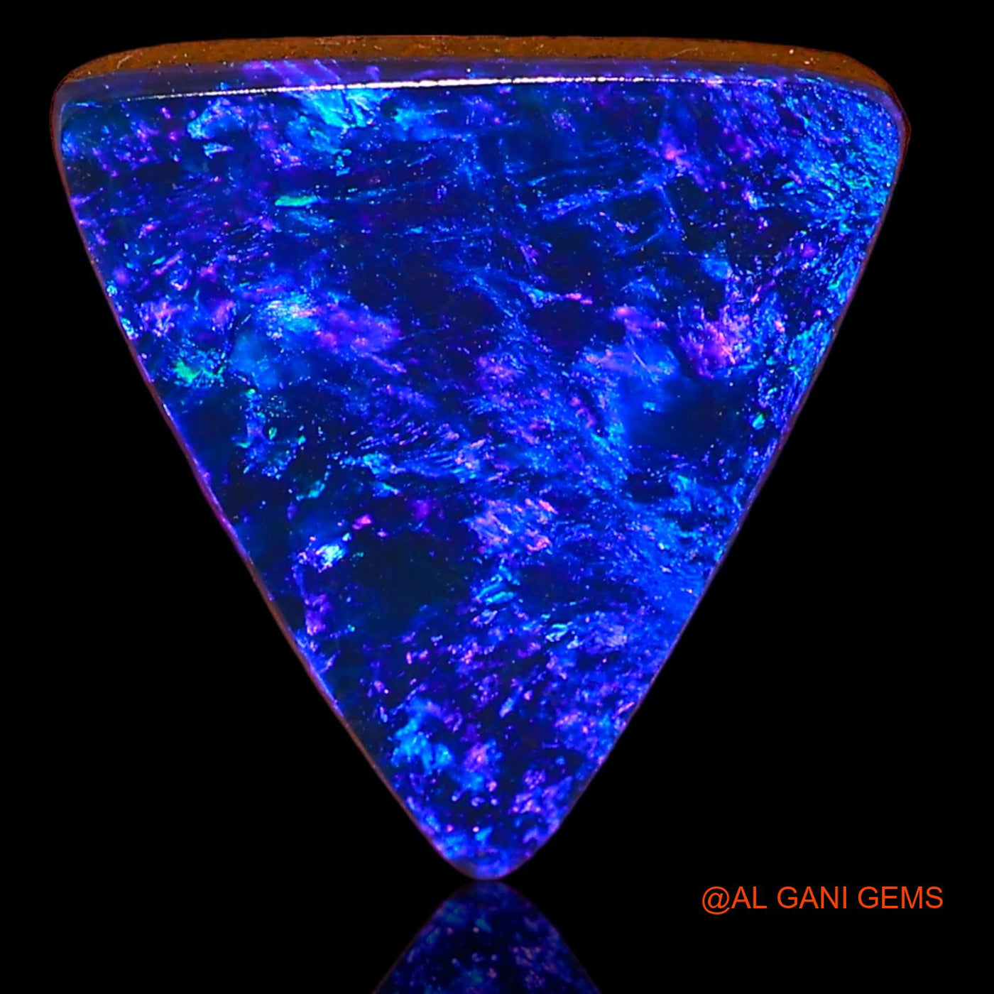 Lab-Created Doublet Opal Gemstone 5.25 Cts Loose Trillion Cabochon From Australia 13x12x3 mm D-38