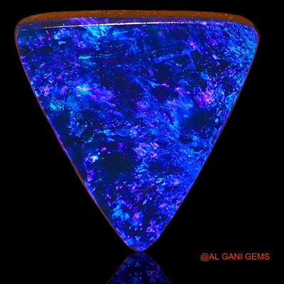 Lab-Created Doublet Opal Gemstone 5.25 Cts Loose Trillion Cabochon From Australia 13x12x3 mm D-38
