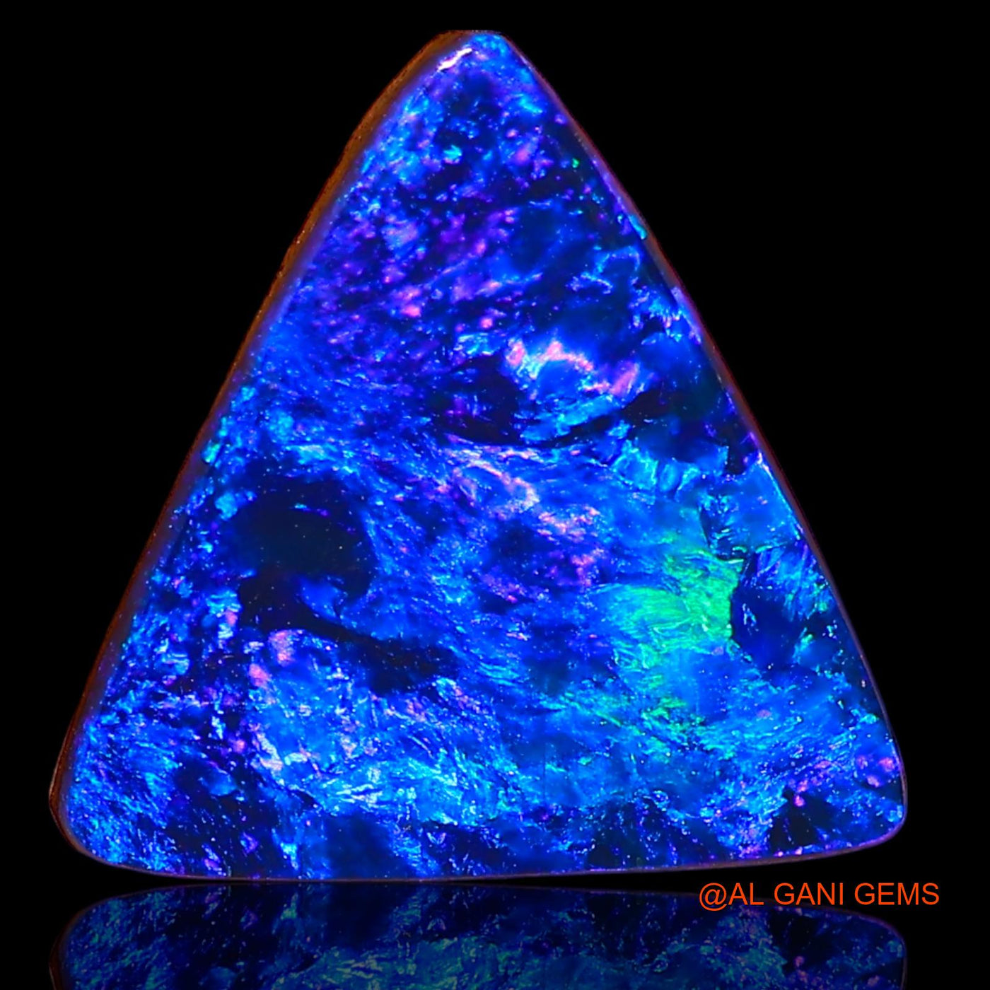 Lab-Created Doublet Opal Gemstone 5.25 Cts Loose Trillion Cabochon From Australia 13x12x3 mm D-38