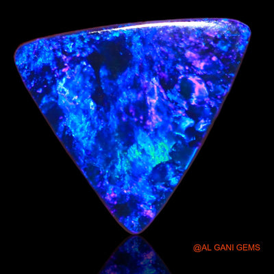 Lab-Created Doublet Opal Gemstone 5.25 Cts Loose Trillion Cabochon From Australia 13x12x3 mm D-38