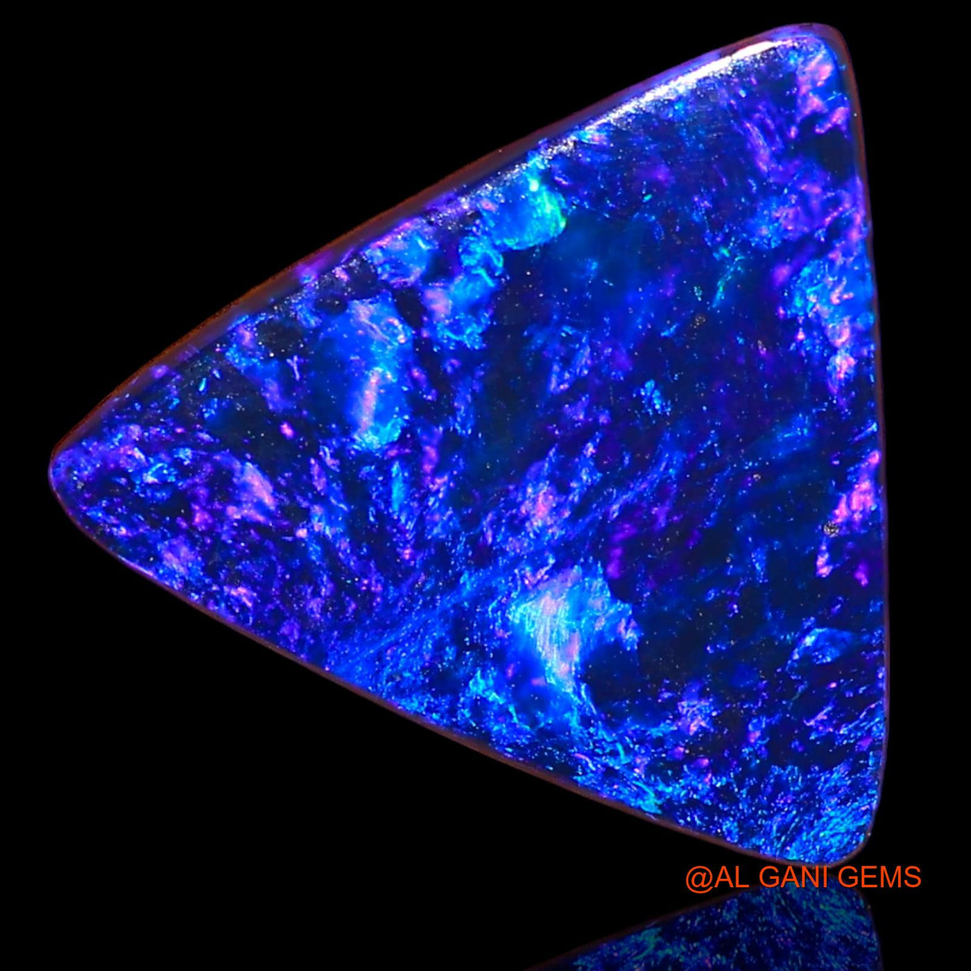 Lab-Created Doublet Opal Gemstone 5.25 Cts Loose Trillion Cabochon From Australia 13x12x3 mm D-38