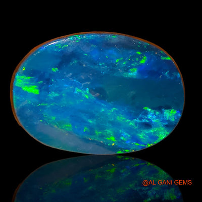 Lab-Created Untreated Doublet Opal Loose Gemstone Oval Cabochon From Australia 7.55 Cts 16x11x3 mm D-39