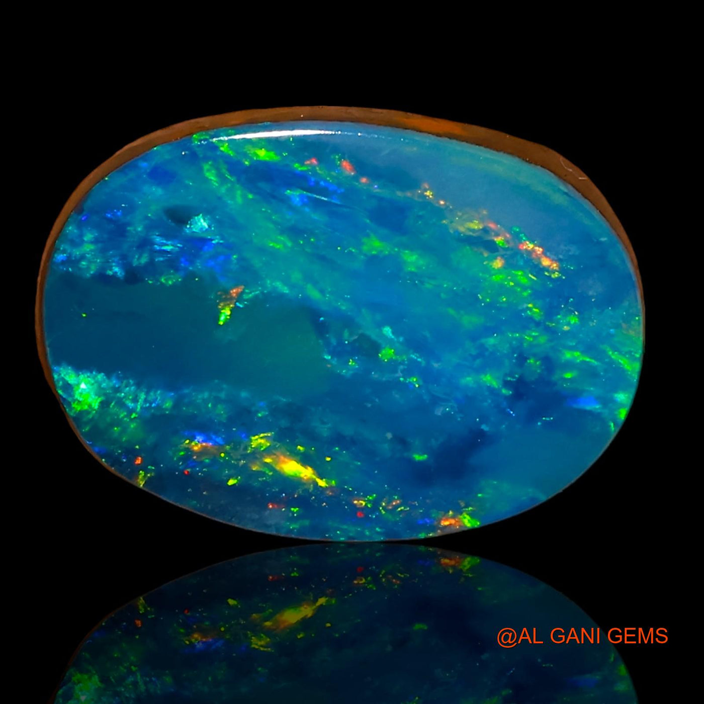 Lab-Created Untreated Doublet Opal Loose Gemstone Oval Cabochon From Australia 7.55 Cts 16x11x3 mm D-39