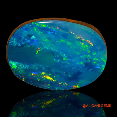 Lab-Created Untreated Doublet Opal Loose Gemstone Oval Cabochon From Australia 7.55 Cts 16x11x3 mm D-39
