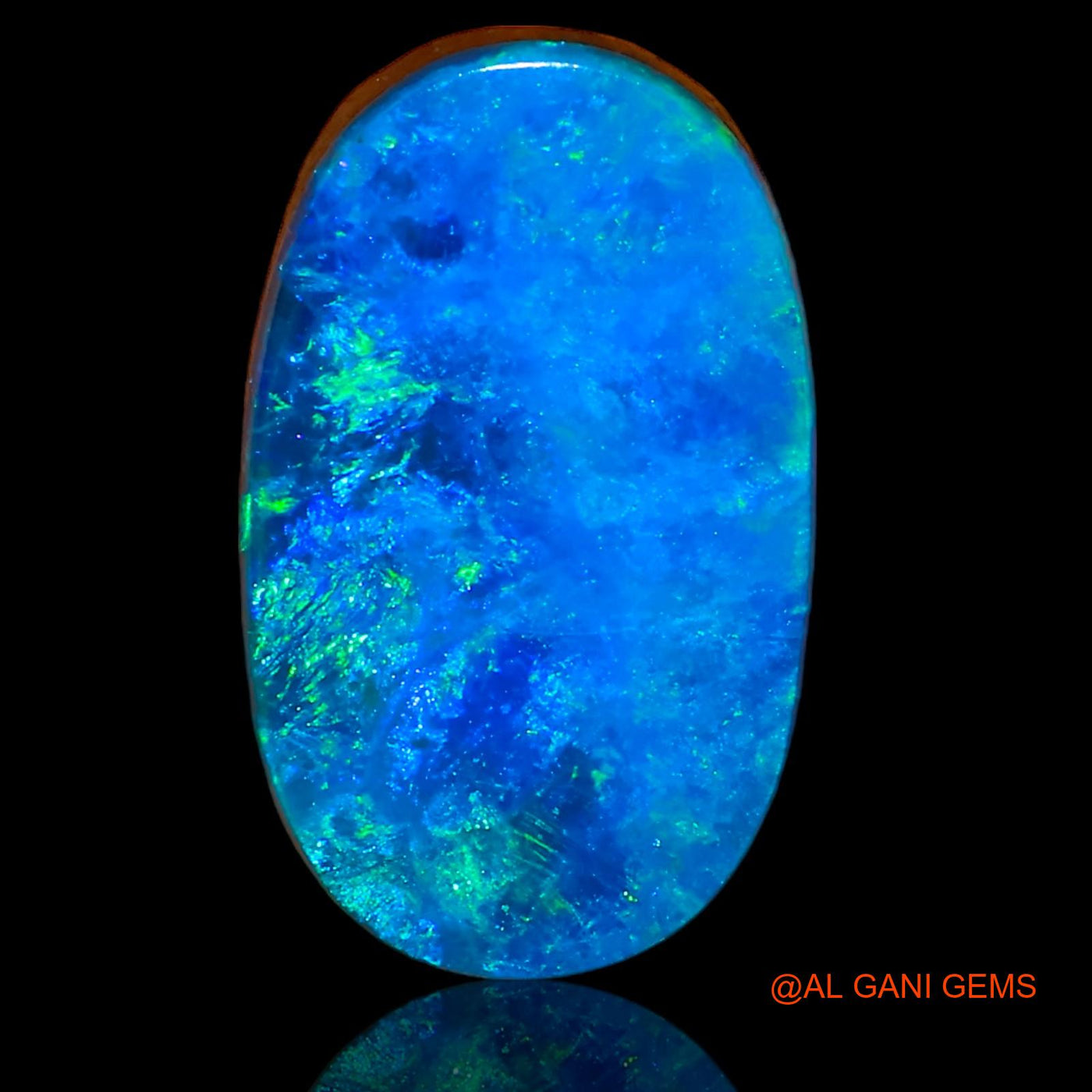 Lab-Created Doublet Opal Gemstone 6.95 Cts Loose Oval Cabochon From Australia 17x10x4 mm D-40