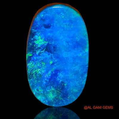 Lab-Created Doublet Opal Gemstone 6.95 Cts Loose Oval Cabochon From Australia 17x10x4 mm D-40