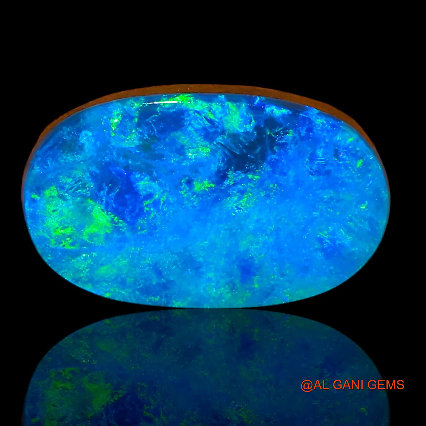 Lab-Created Doublet Opal Gemstone 6.95 Cts Loose Oval Cabochon From Australia 17x10x4 mm D-40