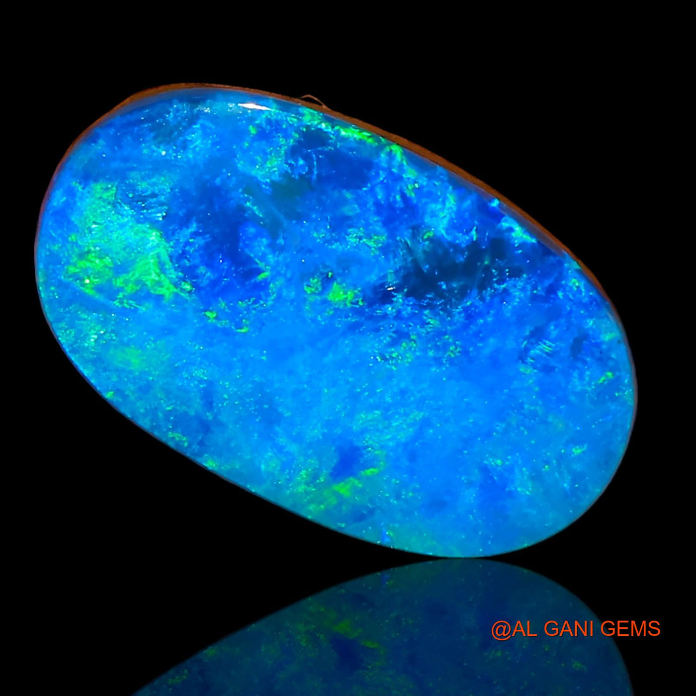 Lab-Created Doublet Opal Gemstone 6.95 Cts Loose Oval Cabochon From Australia 17x10x4 mm D-40