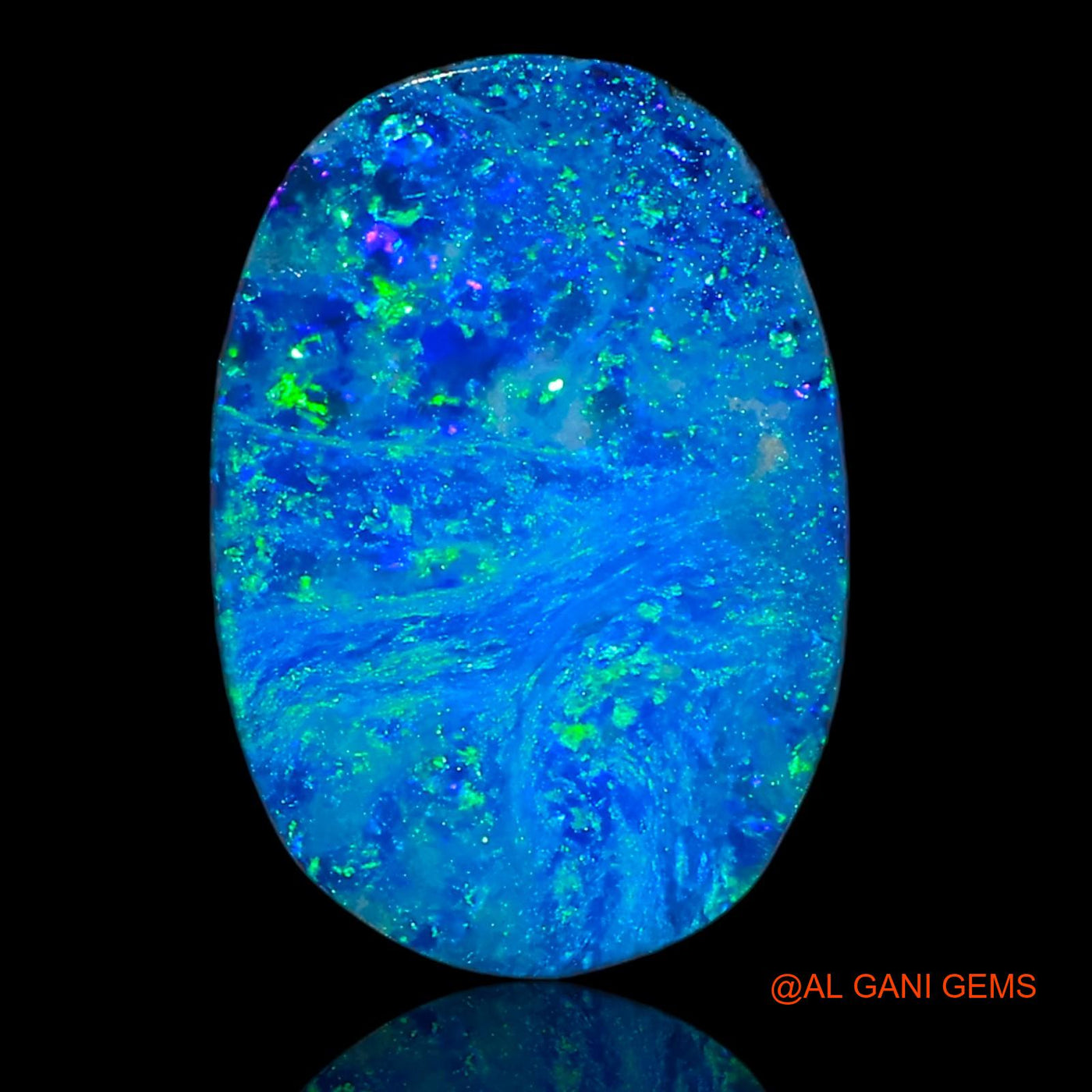 Lab-Created Untreated Doublet Opal Loose Gemstone Oval Cabochon From Australia 6.30 Cts 15x10x3 mm D-42