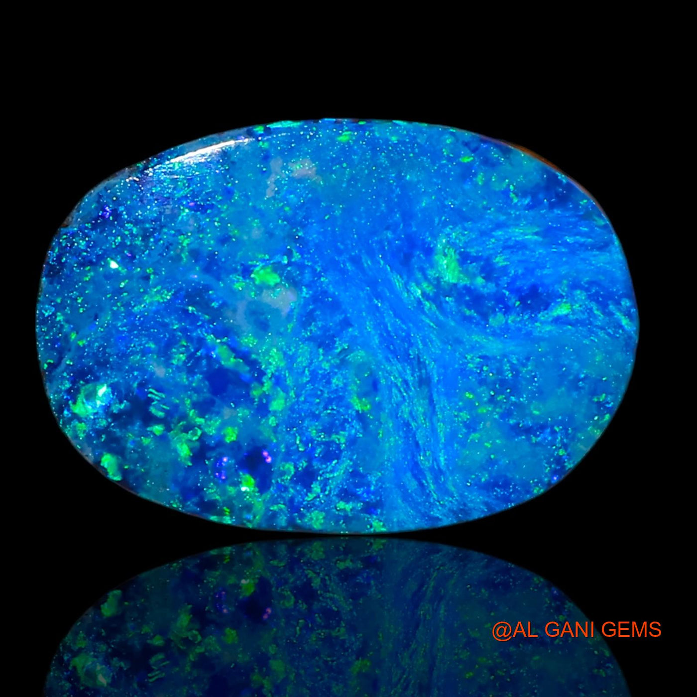 Lab-Created Untreated Doublet Opal Loose Gemstone Oval Cabochon From Australia 6.30 Cts 15x10x3 mm D-42