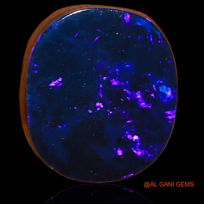Lab-Created Untreated Doublet Opal Loose Gemstone Oval Cabochon From Australia 7.65 Cts 12x11x4 mm D-44