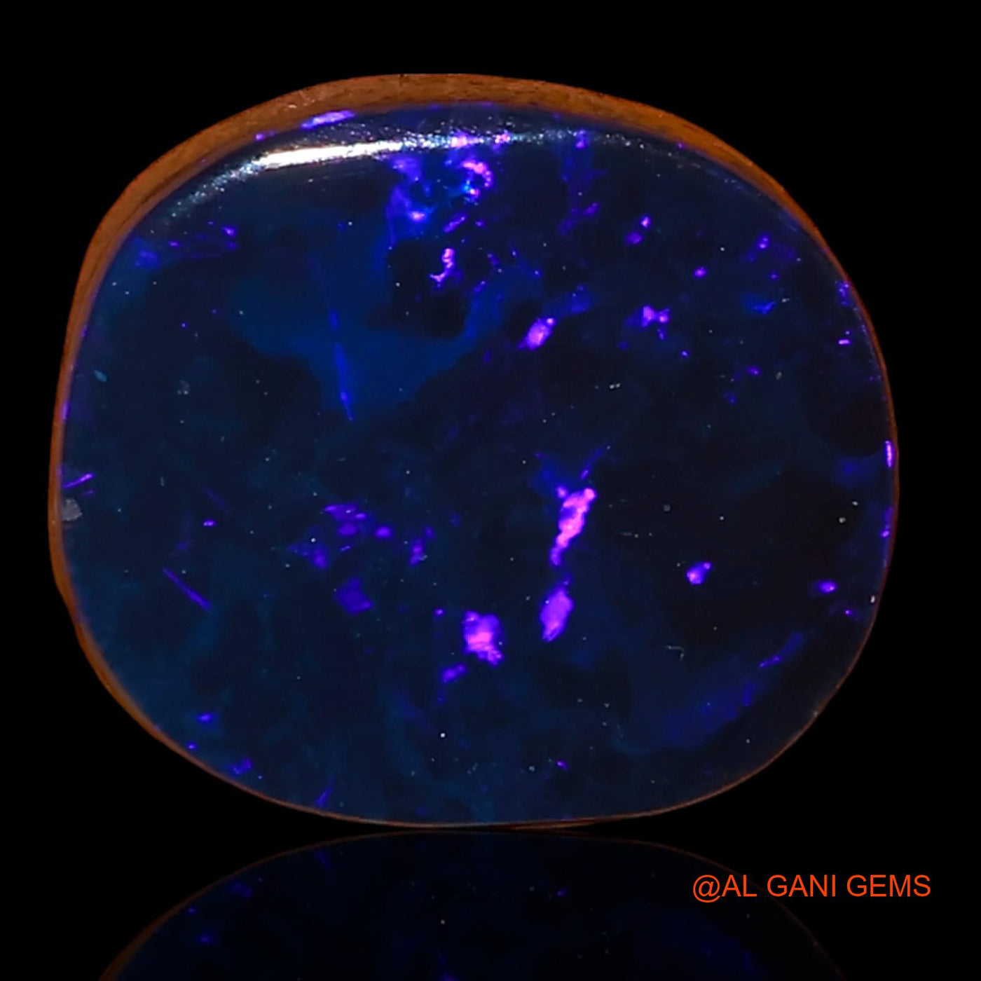 Lab-Created Untreated Doublet Opal Loose Gemstone Oval Cabochon From Australia 7.65 Cts 12x11x4 mm D-44