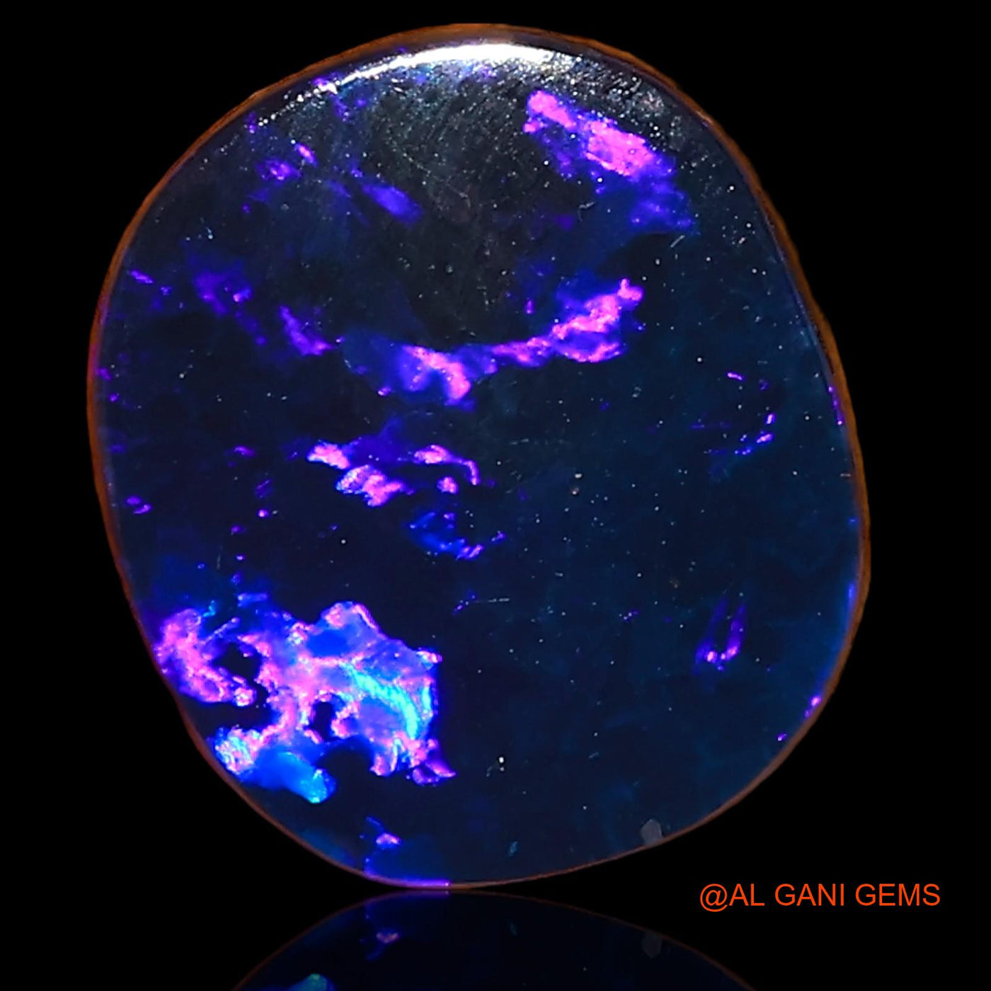 Lab-Created Untreated Doublet Opal Loose Gemstone Oval Cabochon From Australia 7.65 Cts 12x11x4 mm D-44