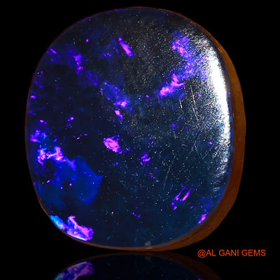 Lab-Created Untreated Doublet Opal Loose Gemstone Oval Cabochon From Australia 7.65 Cts 12x11x4 mm D-44
