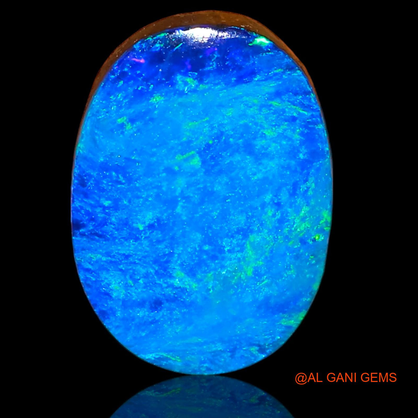 6.60 Cts Lab-Created Australian Doublet Opal Oval Cabochon Loose Gemstone For Jewelry 15x11x4 mm D-45