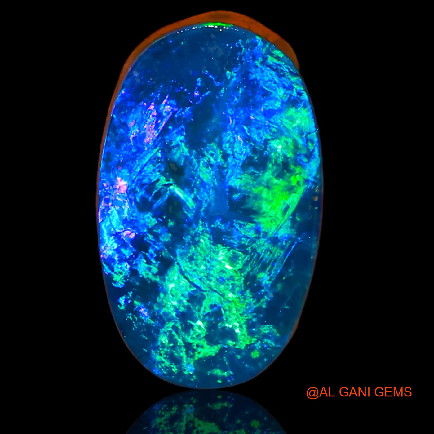5.73 Cts Lab-Created Australian Doublet Opal Loose Gemstone Oval Cabochon 15x9x3 mm D-46