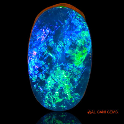 5.73 Cts Lab-Created Australian Doublet Opal Loose Gemstone Oval Cabochon 15x9x3 mm D-46