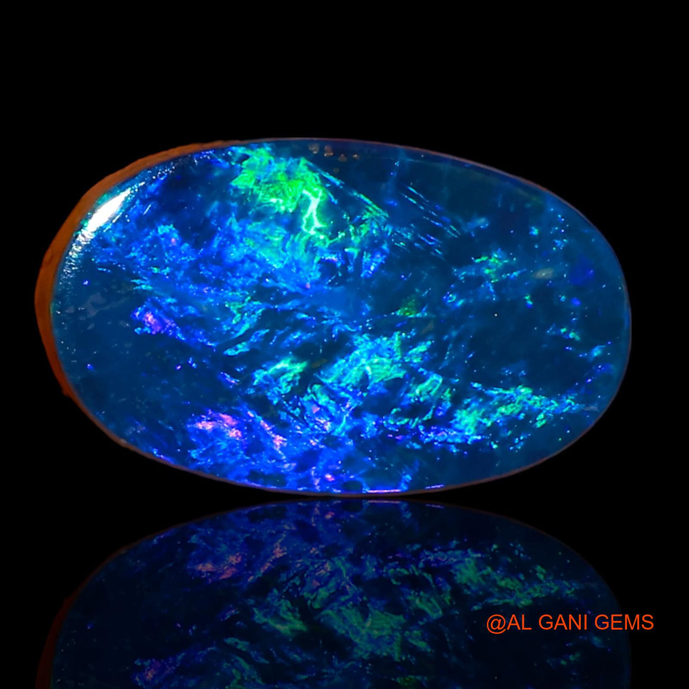 5.73 Cts Lab-Created Australian Doublet Opal Loose Gemstone Oval Cabochon 15x9x3 mm D-46