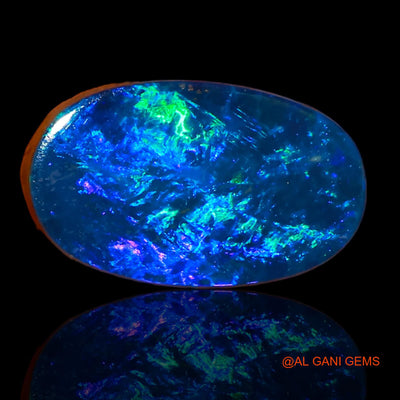 5.73 Cts Lab-Created Australian Doublet Opal Loose Gemstone Oval Cabochon 15x9x3 mm D-46