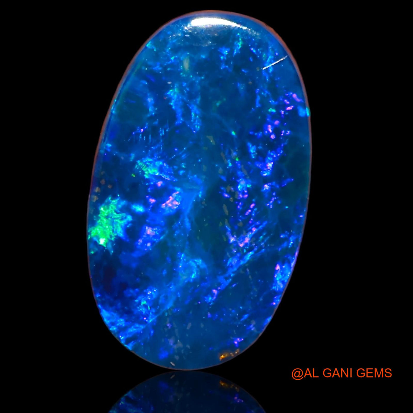 5.73 Cts Lab-Created Australian Doublet Opal Loose Gemstone Oval Cabochon 15x9x3 mm D-46