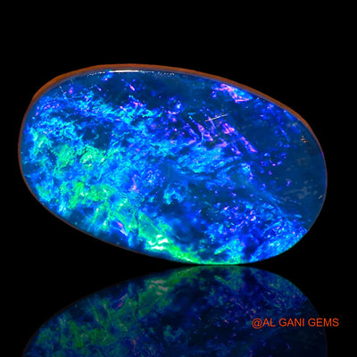 5.73 Cts Lab-Created Australian Doublet Opal Loose Gemstone Oval Cabochon 15x9x3 mm D-46