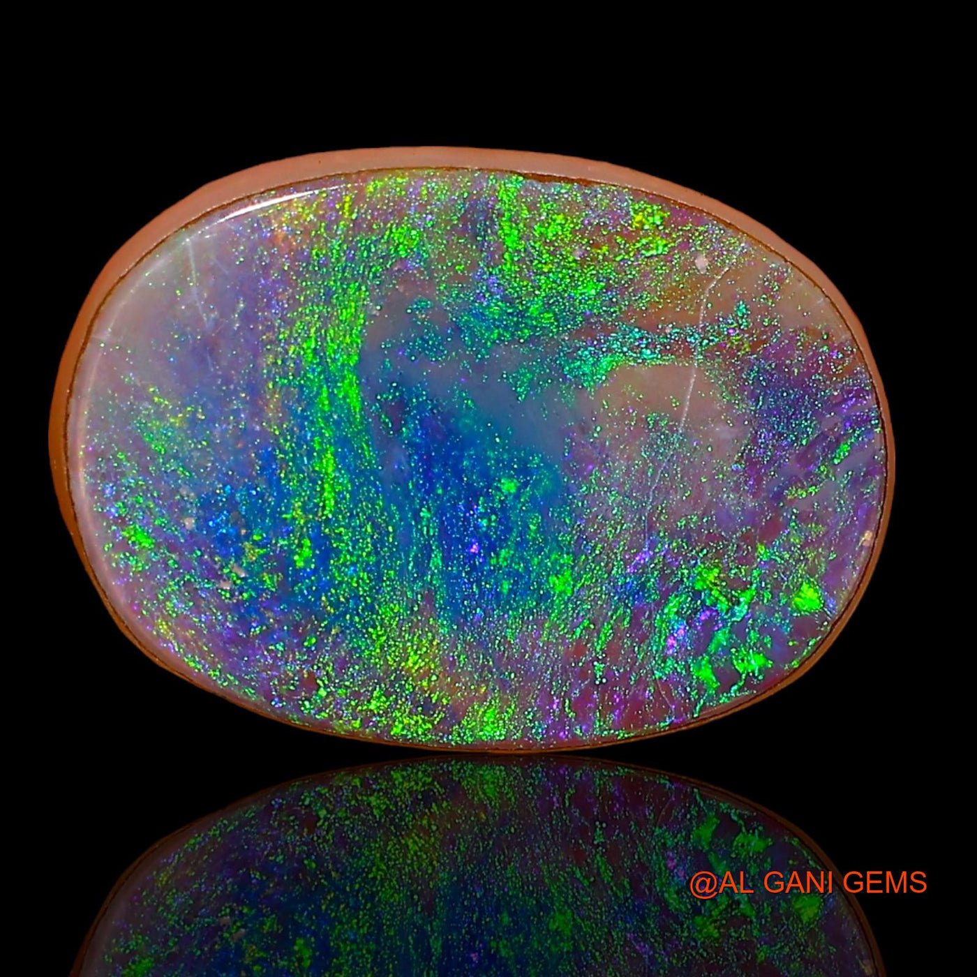 4.10 Cts Lab-Created Australian Doublet Opal Loose Gemstone Oval Cabochon 14x10x3 mm D-47